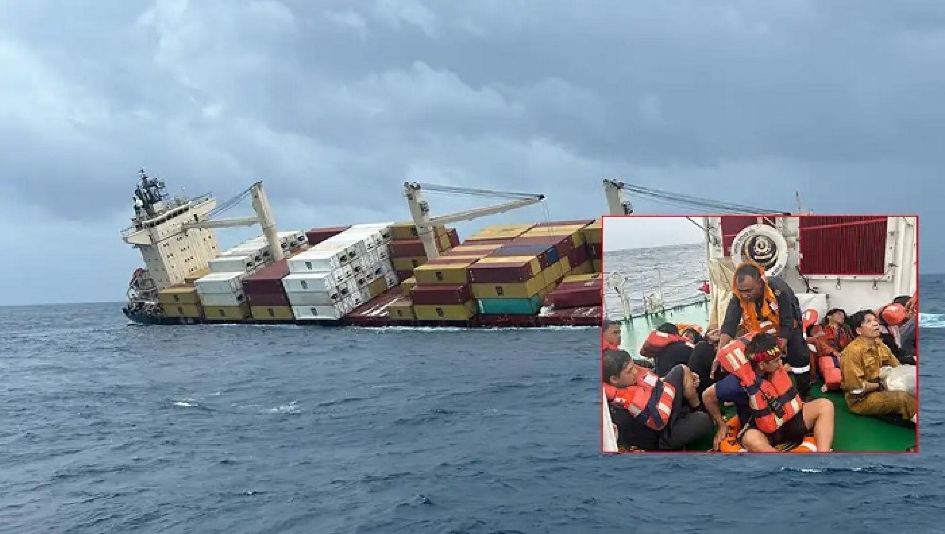 दक्षिण भारतमा कार्गोजहाज डुब्यो, चालक दलका सबै सदस्यको सकुशल उद्धार